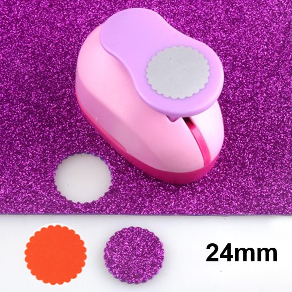 2.5cm Scrapbook Punches Handmade Cutter Card Craft Calico Printing DIY Eva Foam Paper Punch Hole Puncher Shape Clip Photo: Wave circle