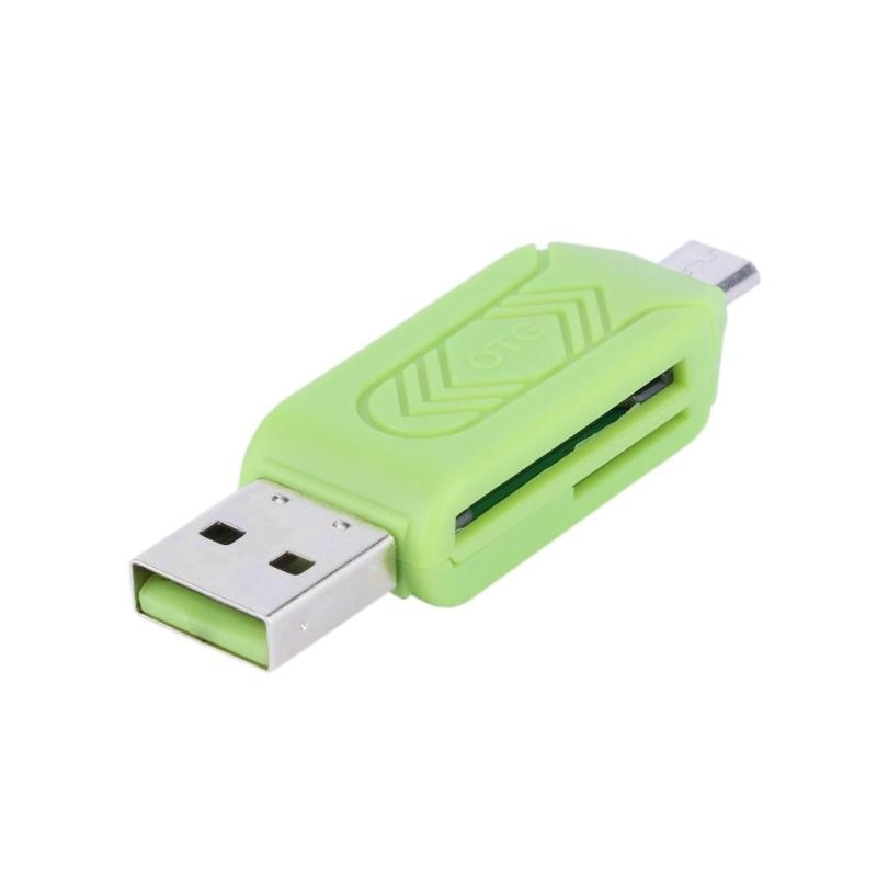 Mini USB 2.0 Micro USB Card Reader für Micro SD Karte TF Karte Adapter Stecker Spielen Bunte Wählen für Laptop PC für Huawei Andriod: green