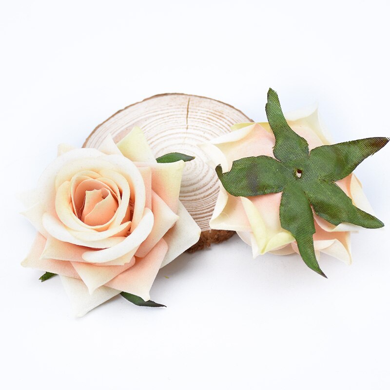 100 stk flannel roser silke blomster væg kunstige planter hjem bryllup dekoration diy scrapbog slik æske broche foto rekvisitter: 15