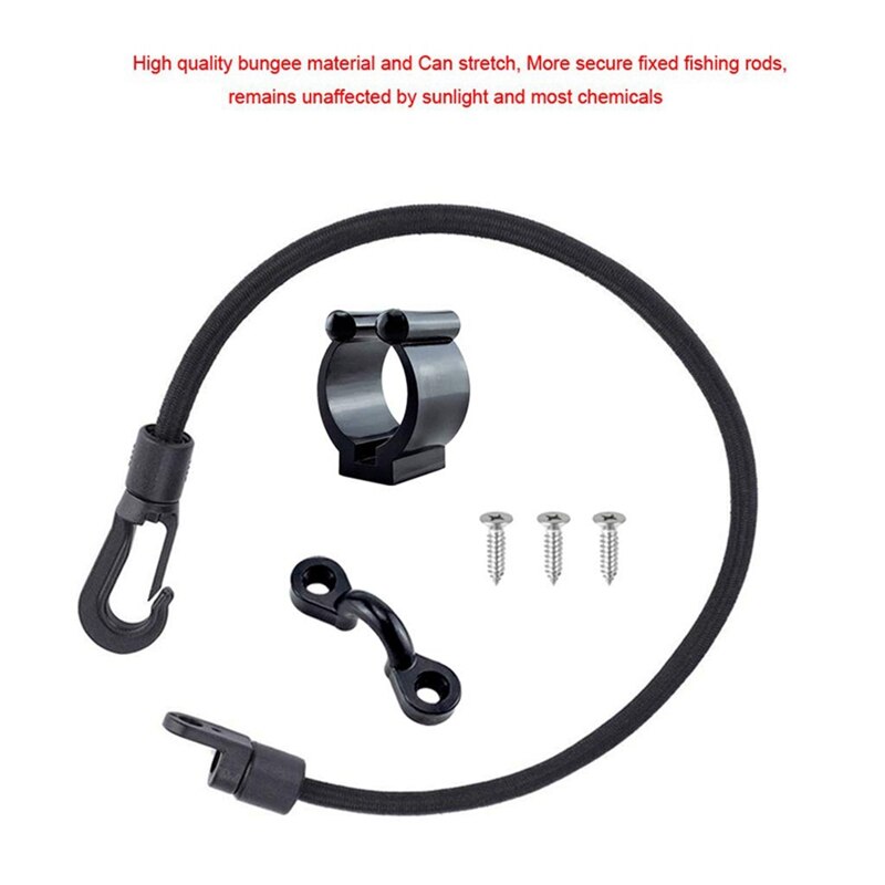 Kayak Boat Fishing Rod Tamer Straps Belt Holder Pole Rack Clips Clamps Paddle Clip Deck Mount Connector for Fishing Rod