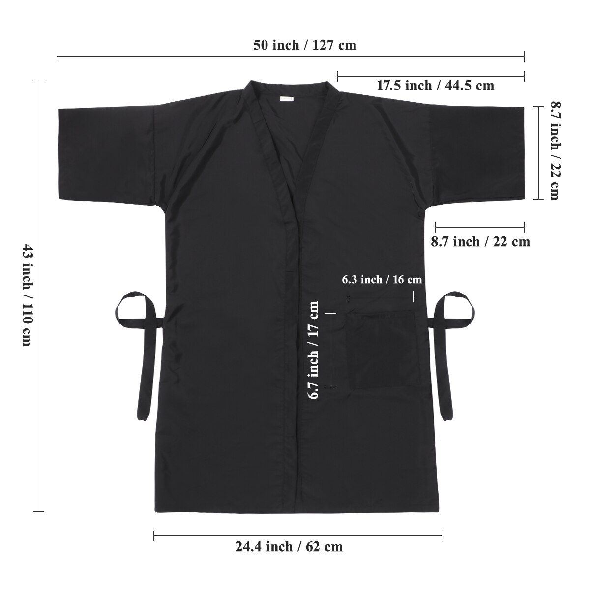 Lurrose Waterdicht Salon Client Gown Robe Professionele V-hals Spa Hotel Kapper Gast Kleding Kappers Cape (Zwart)