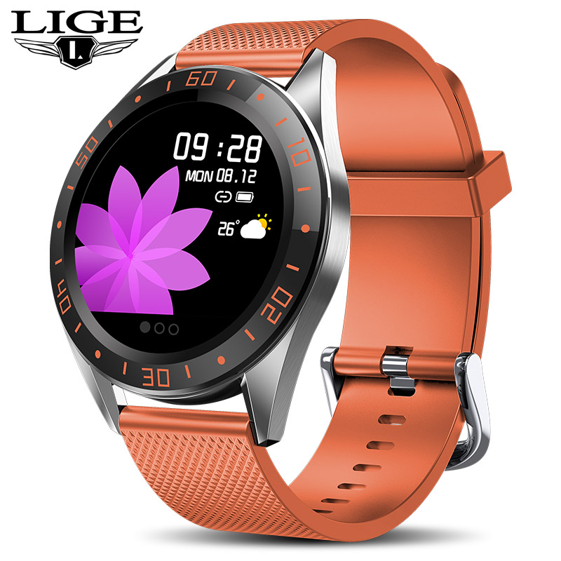 LUIK Sport Horloge Mannen Smart Horloge Vrouwen Waterdichte Fitness Tracker Hartslag Bloeddrukmeter Stappenteller smartwatch: Orange