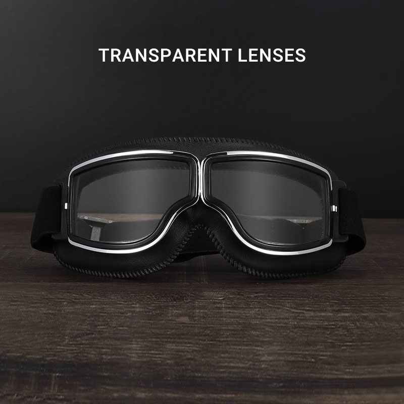 Motorradbrille für Outdoor-Sport, Motorradfahrer, Cafe Racer, Retro, Motocross, Fahrradbrille, Vintage-Ski-Sonnenbrille: Blau