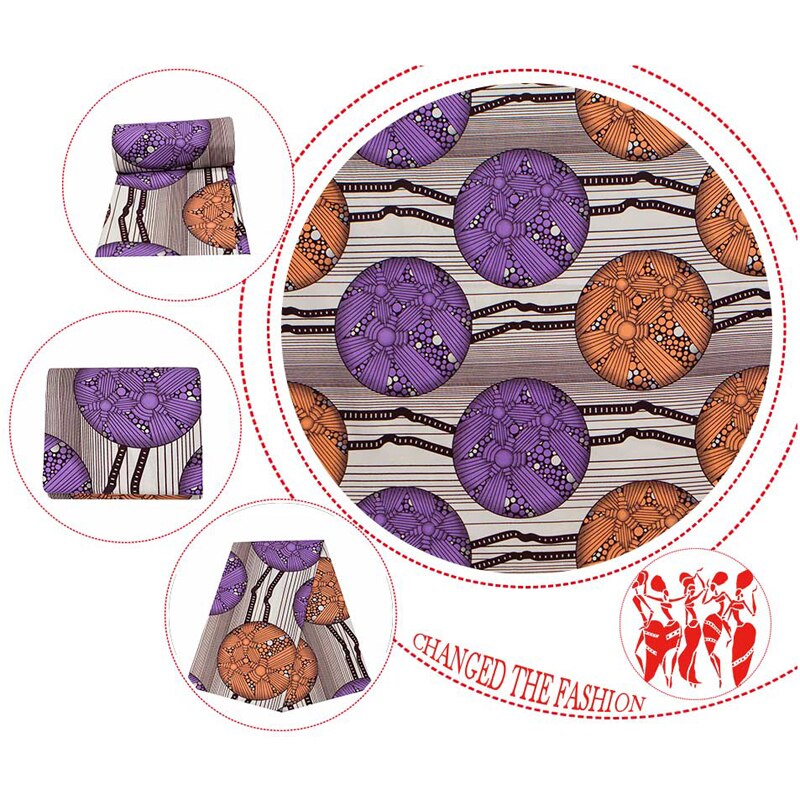 Pagne Afrikanischen Wachs Stoff Polyester 3/6 Meter Druck Bunten ankara Wahre Echt Wachs Für Hochzeit