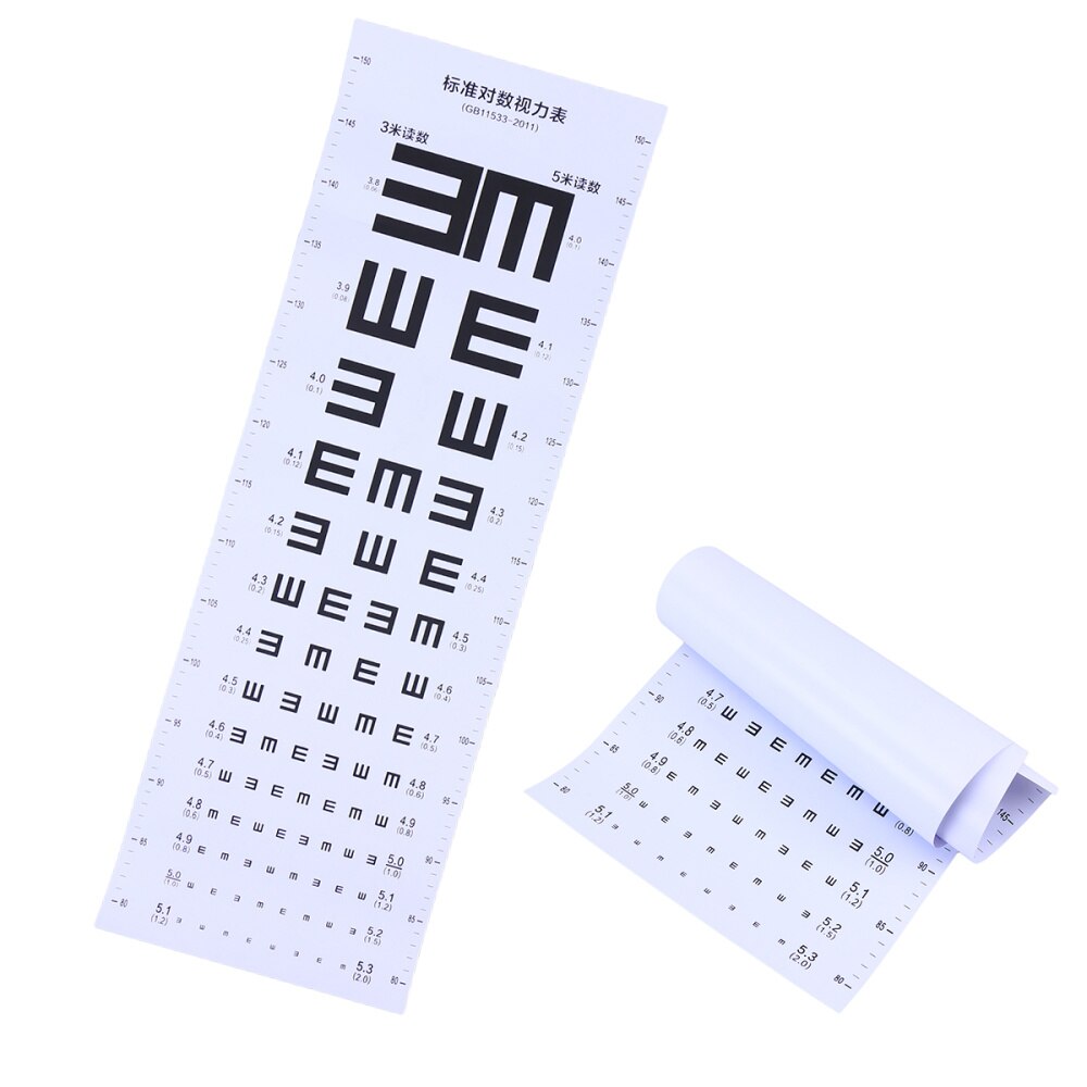 Thick Eye Chart Visual Testing Chart for Home School (White)