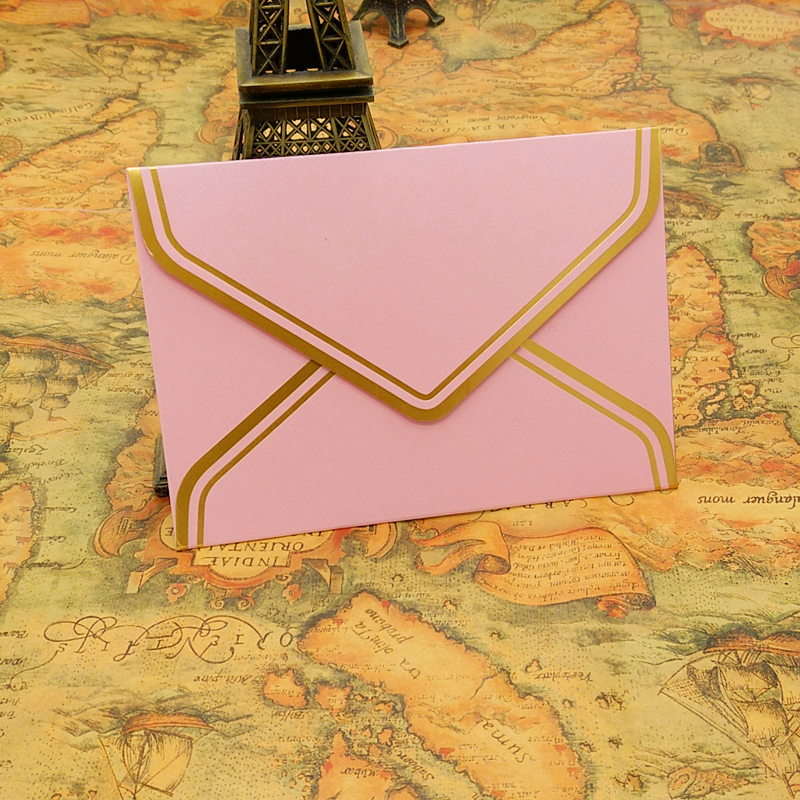 10 pcs/lot Vintage Gold Blank Kraft Paper Envelopes Wedding Party Invitation Envelope Greeting Cards Envelope 17.5*12.5cm: 17.5X12.5cm pink