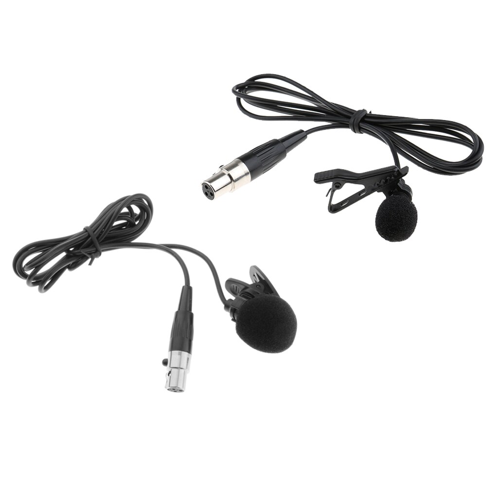 Wireless Microphone XLR 3-pin Connector Lavalier Microphone Tie Clip on