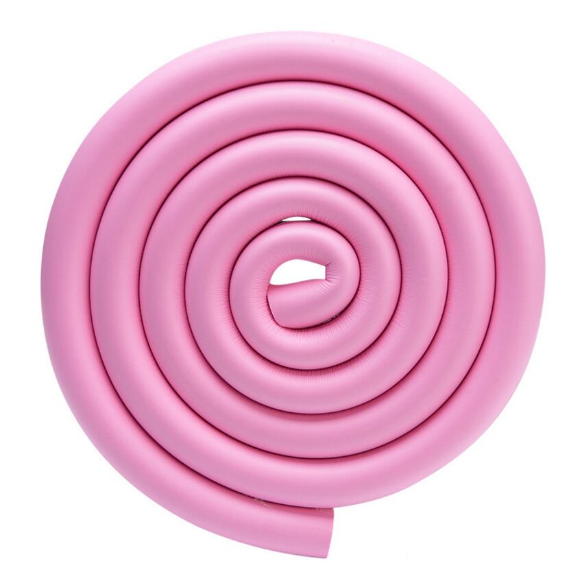 2M Rand Ecke Protector für Möbel Gummi Baby Schutz Kissen Wache Streifen Weichmacher Stoßstange Baby Sicherheit Schreibtisch Tisch: 1 PC Pink
