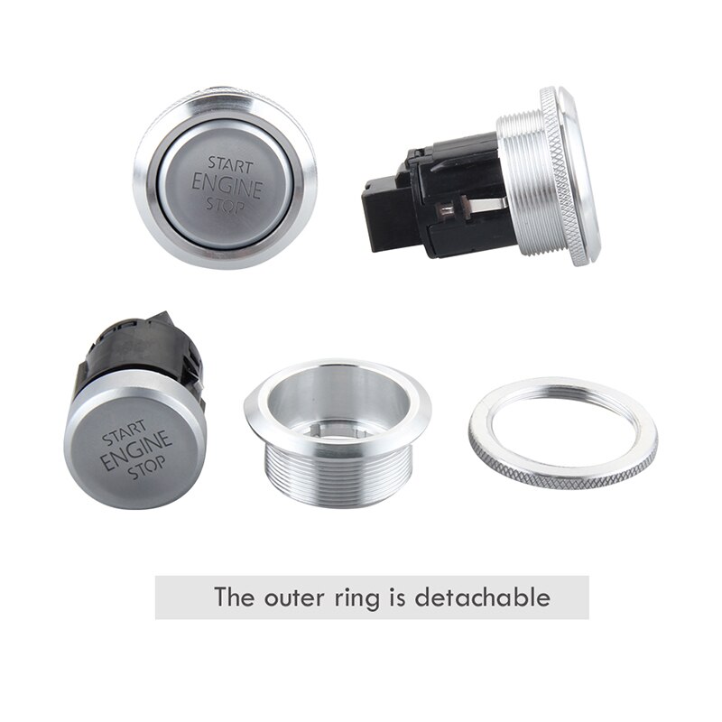 EASYGUARD Replacement push start stop button for ec002 series silver P3 style, red light