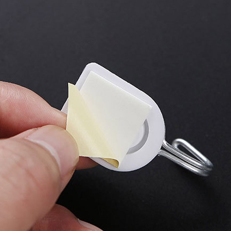 Ganchos adhesivos fuertes, colgador adhesivo para puerta, 6 uds., soporte blanco para toallas, tipo pared, accesorios de cocina de plástico, multifunción