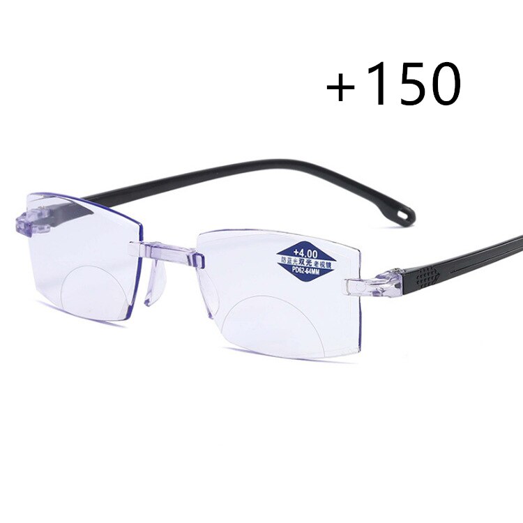 Ultralight Randloze Leesbril Anti Blauw Licht Straling Computer Presbyopie Lezers Spectacleso Lezer Bril: 150 degree