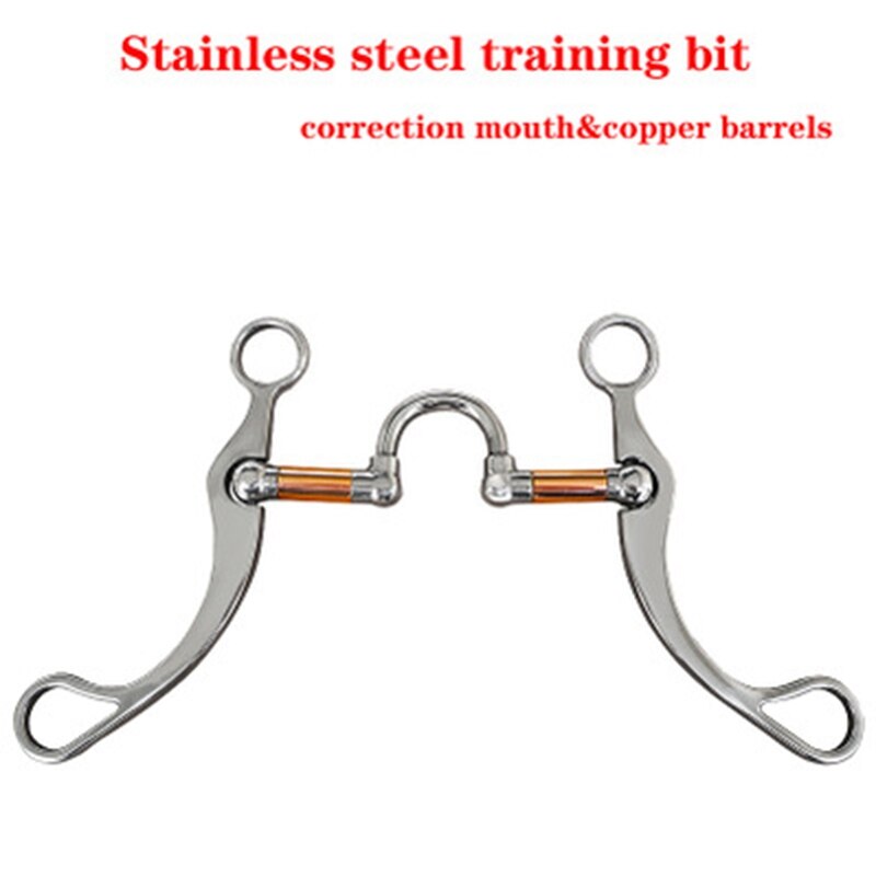 Stainless Steel Snaffle Bit Horse Bits Western Snaffle Bits for Horses Coronet Mouth Training Bit with Copper Port