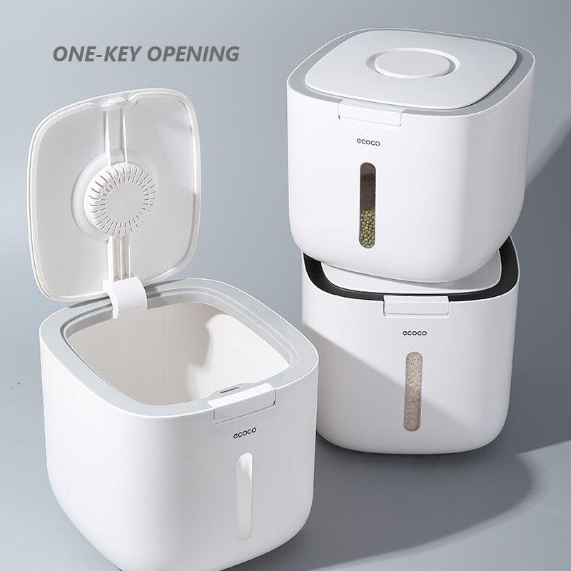 Ecoco 10Kg Keuken Nano Emmer Insect-Proof Vochtbestendige Verzegelde Rijst Emmer Graan Pet Voedsel Opslag Container rijst Doos