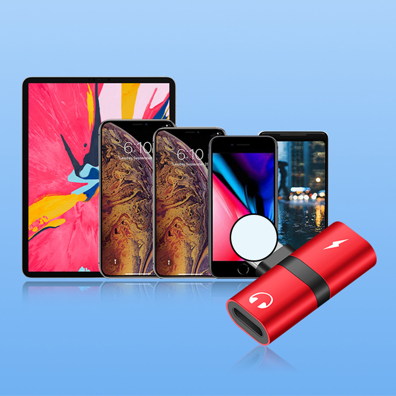 For iPhone Adapter for iPhone 7 X 8 Plus 2 In 1 Dual Ports Headphone Adapter Charger Audio Splitter Adaptador iPhone OTG