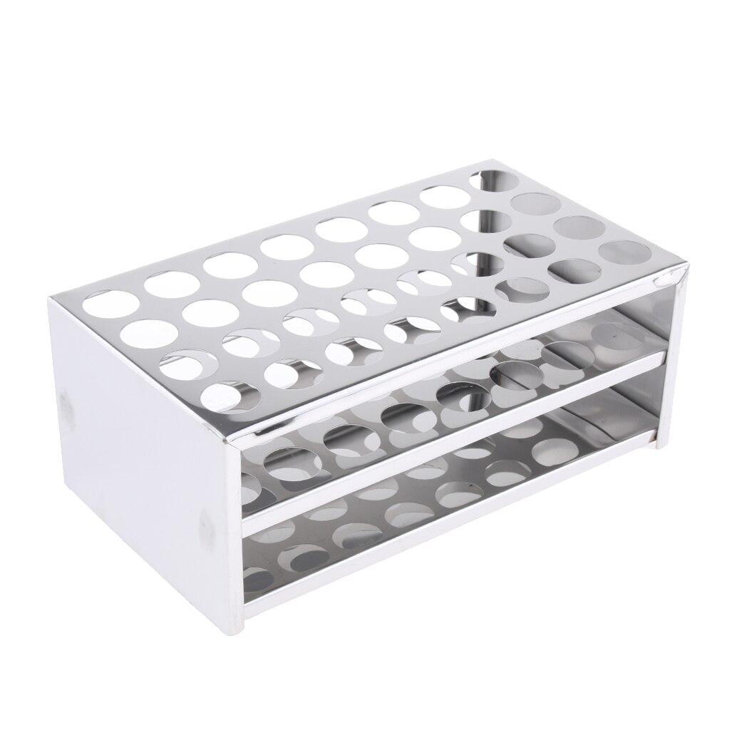 Stainless Steel Test Tube Stand Rack of 32 Tubes - Lab Supplies