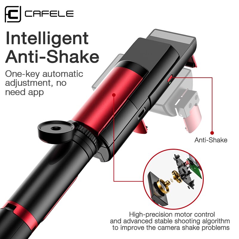 Cafele Foldable Bluetooth Wireless Selfie Stick Handheld 3 Axis Gimbal Camera Holder Stabilizer For Phone With Remote Control