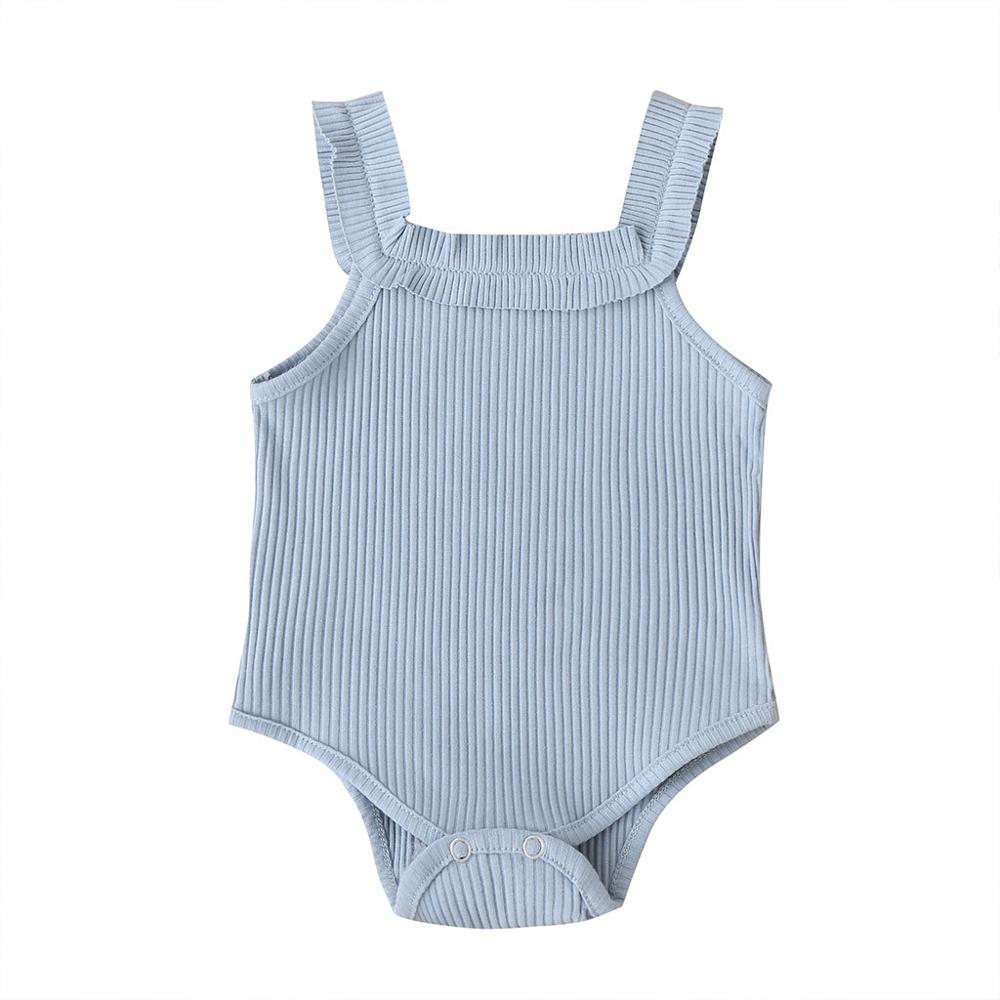 2022Children Summer Clothing Newborn Baby Boy Girl Knit Solid Ribbed Bodysuit Jumpsuit Cotton Outfits Sleeveless Sunsuit 0-24M25