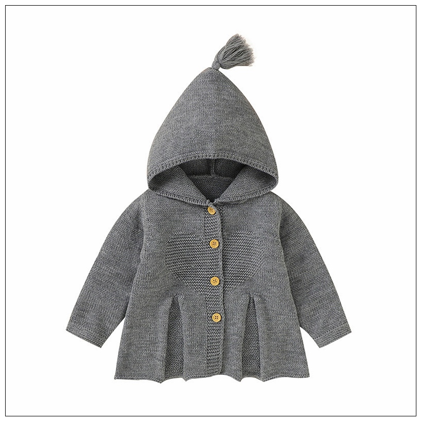 Baby Baby Meisjes Trui Hooded Warm Winter Pasgeboren 0-24 Maanden Volledige Mouw Jassen Soild Casual Jongen Meisje Jassen vest Kleding