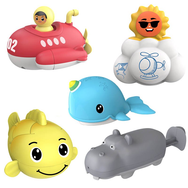 1PC Eco-friendly Material Bathtub Showers Toys Cute Animal Baby Bath Toy Knocker Shower Floating Toys