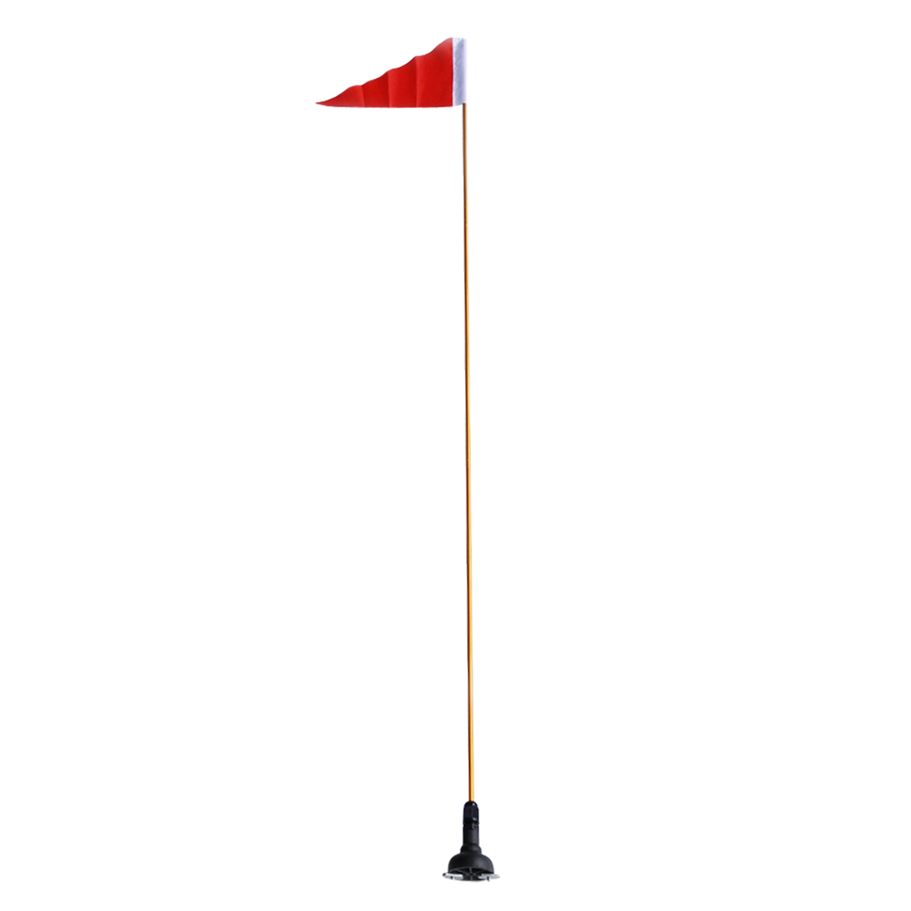 Portable 47&#39;&#39; Kayak Safety Flag Whip &amp; Pennant Flush Mount with Black Base