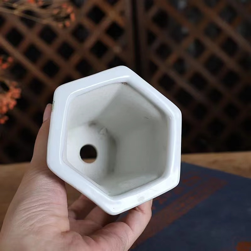Kina yixing keramisk blomsterpotte innendørs dekorasjon kinesisk landskapsmaleri vase skrivebord pustende grønnsaker bonsaipotter