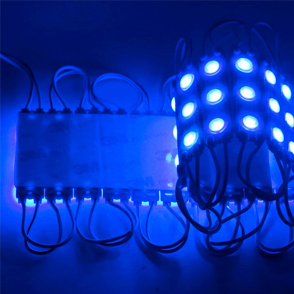 LED Module 3 LEDs DC12V Waterproof Advertisement Sign Letter Storefront Strip Lamp Modules 5Colors Module Light Lamps RGB Lamp: Blue