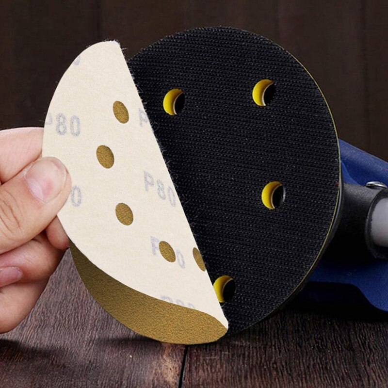 5-Inch 8-Hole Hook and Loop Sanding Discs, Orbital Sander Sandpaper Discs, 100 Pieces, Include 60,80,120,150,220 Grit