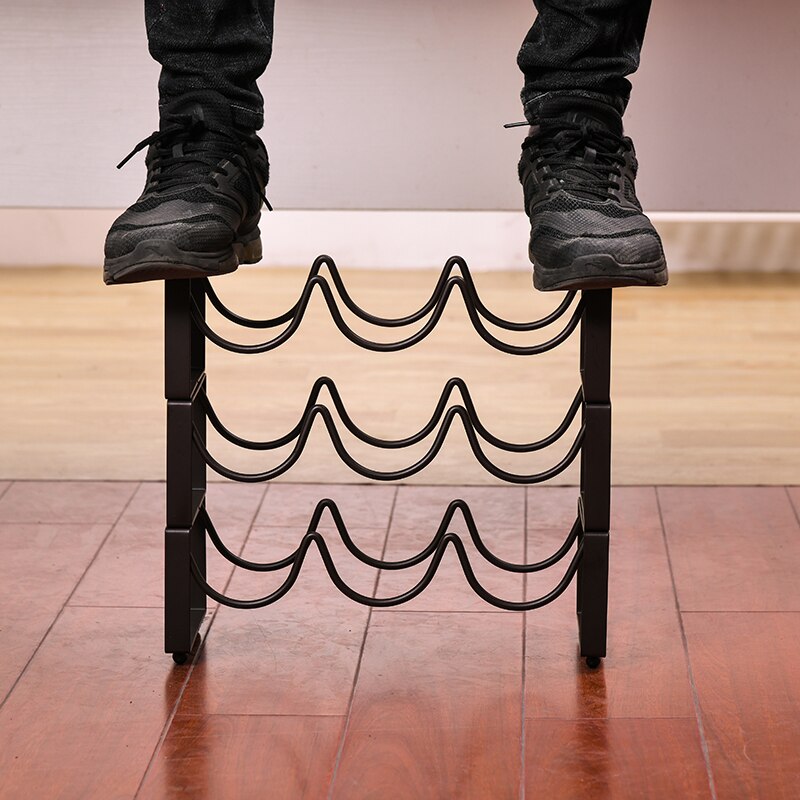 Estante de vino de hierro forjado de acero inoxidable Superimposable de estilo europeo, estante para botellas de vino para el hogar, decoración del gabinete del vino