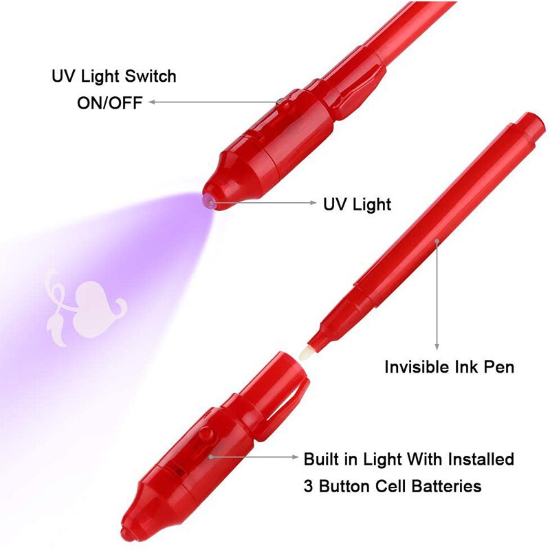 Onzichtbare Inkt Pen,Pen Met Uv Licht Magic Marker Pennen Voor Secret Bericht En Verjaardag, schrijven Geheime Boodschap, 28Pcs