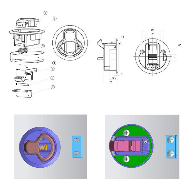 Slam Latch for 3/4'' door RV Motorhome Boat Drawers And Cabinet door PUSH TO CLOSE Boat Accessories Marine