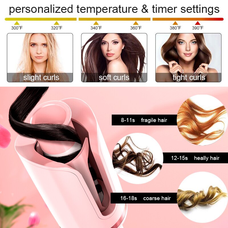 AmazeFan Automatic Curling Iron Rotating Curler Styling Tools for Curls Waves Ceramic Curly Magic hair curler