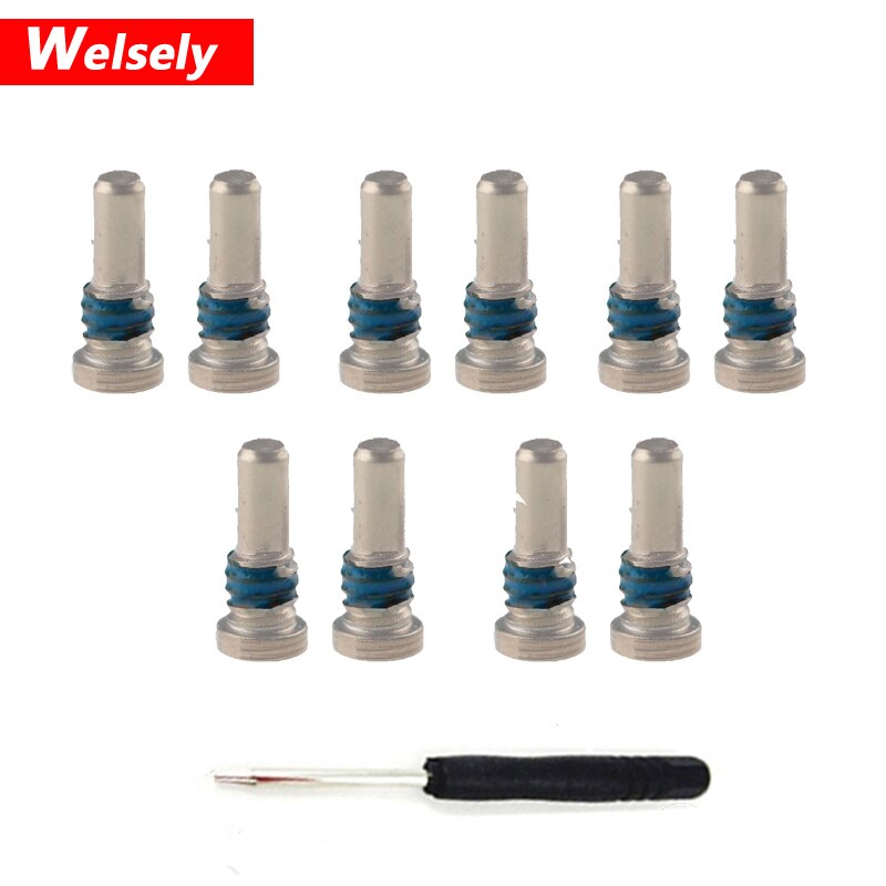 10 piezas Torx Punto 5 estrella tornillo de 5 Dock conector inferior tornillo + 1 piezas destornillador para iPhone 8 iPhone8 más útil al por mayor