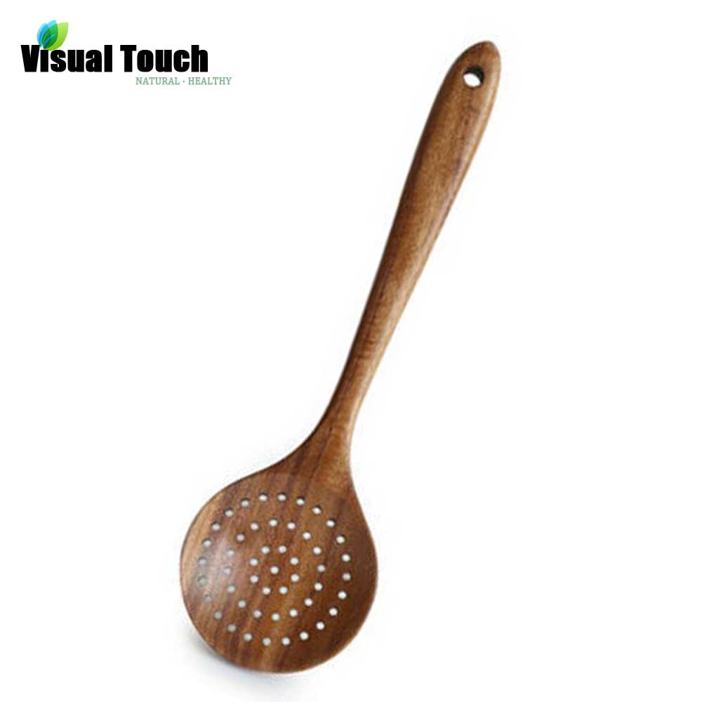 Visual Touch Slotted Skimmer Spatula Silicone Slotted Spoon Skimmer Kitchen Spoon Strainer Ladle Long Handle Soup Serving Spoon