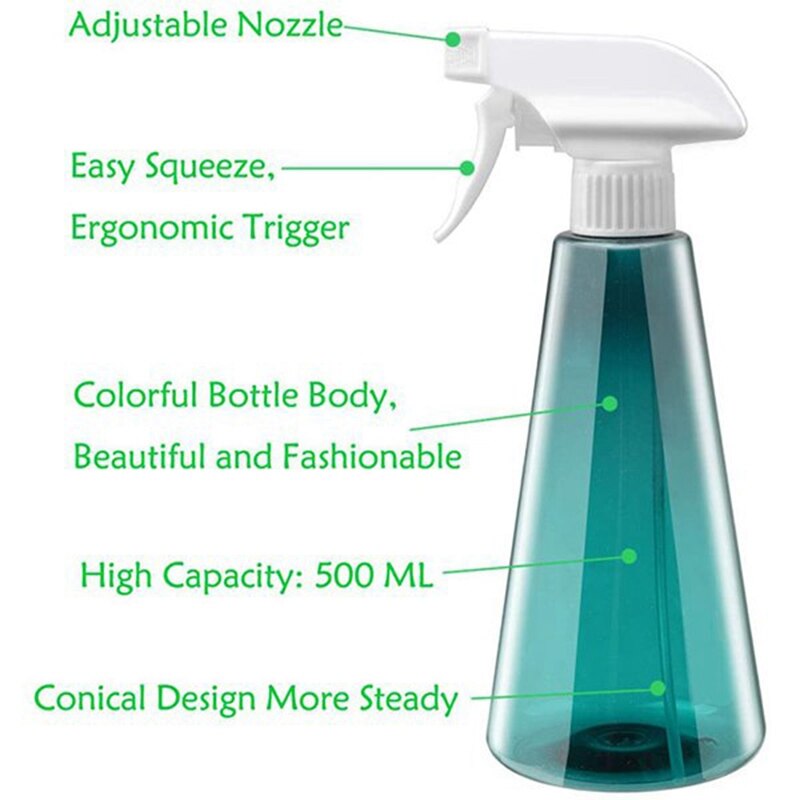 2 stuks spuitflessen hervulbare lege spuitfles trigger-spuitfles met verstelbare sproeikop voor het bewateren van de tuin