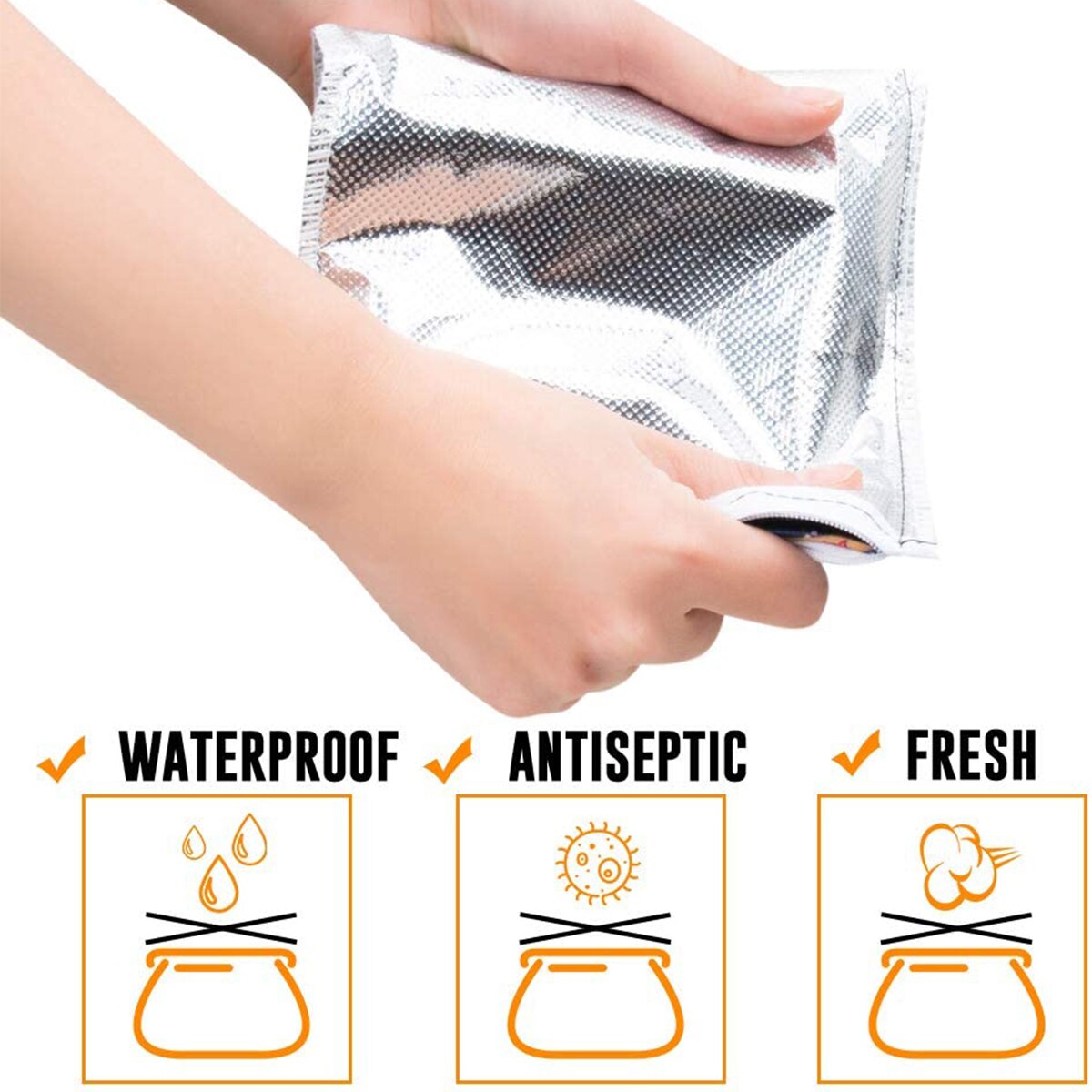 Genanvendelig snackpose vandtæt brød sandwichpose vandtæt vandtæt madpakke med lynlås madopbevaring kødfrugtposer 3 stk