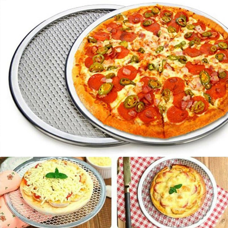 6-17 inch Non stick Pizza Screen Pan Baking Tray Metal Net Seamless Aluminum Metal Net Bakeware Kitchen Tools Baking Mold