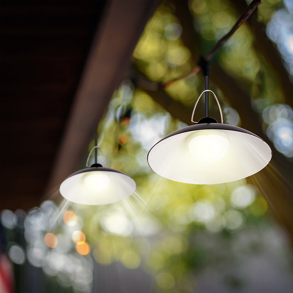 Solcellelys ledet pære tak veranda solcellekrone lys med 9.8ft ledninger solcellelampe til hage hage belysning