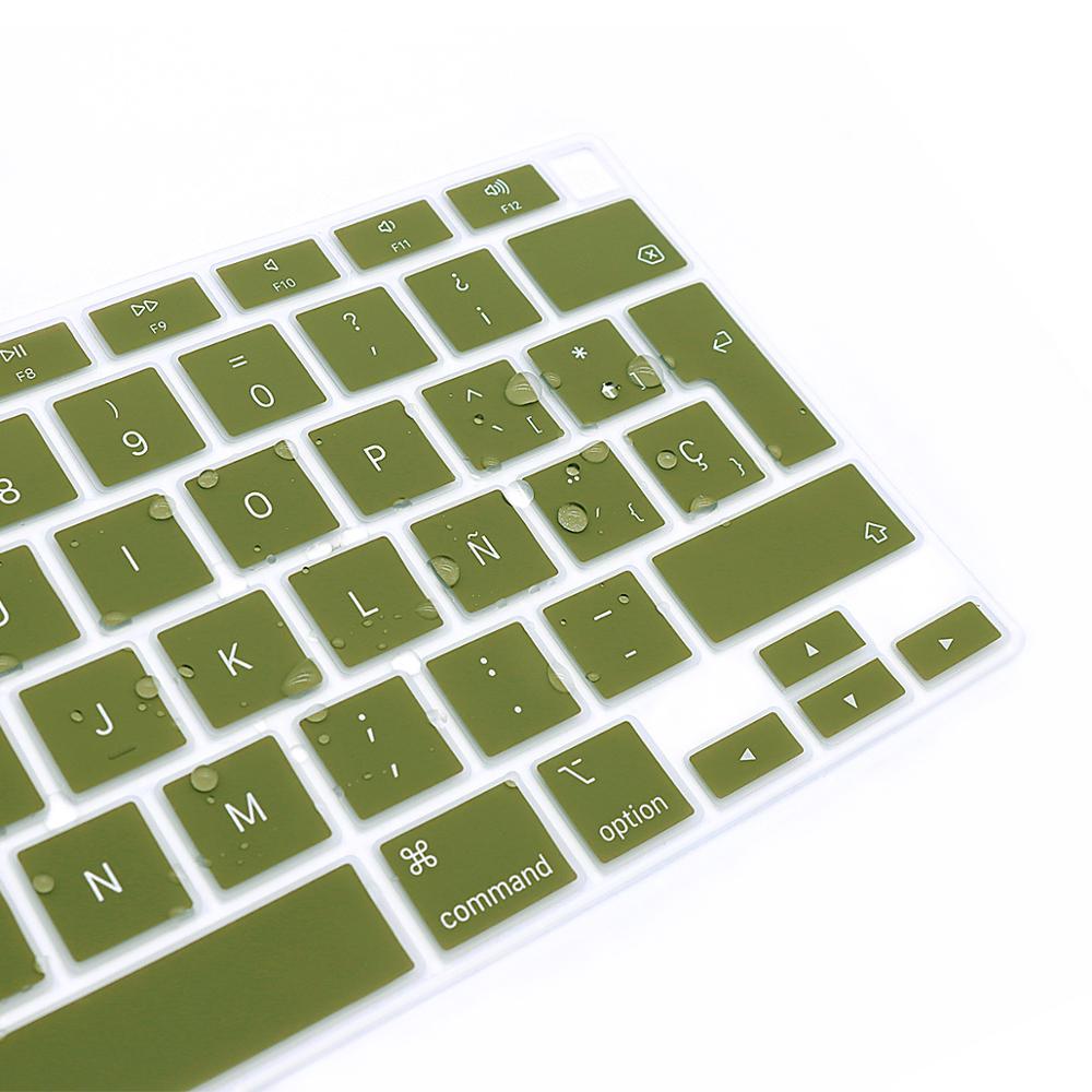 Dla 2020 nowy Macbook Air 13 Cal silikonowa klawiatura laptopa pokrywa z touchbar ue wersja A2179 hiszpania Laptop film ochronny