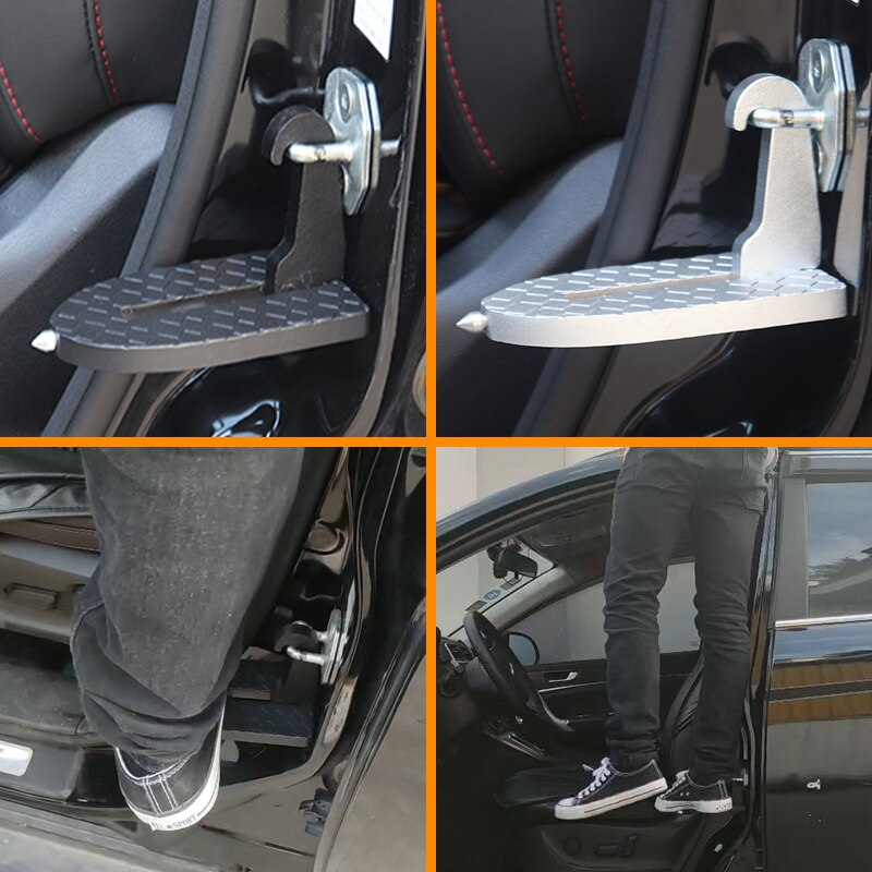Universelle trinstige fodpinde til biler folde autodørtrin let adgang til bilens tagterrasse med sikkerhedshammer køretøjsdele