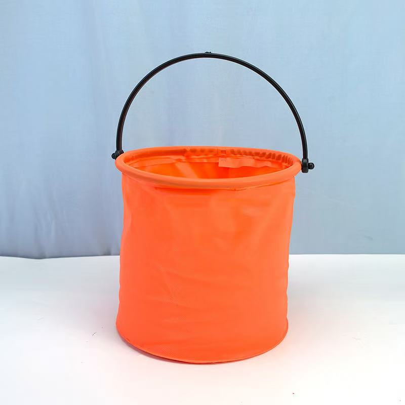 1Pc multifunctionele opvouwbare emmer - duurzame draagbare visemmer, ideaal voor stranden, reizen en buitenshuis: Oranje
