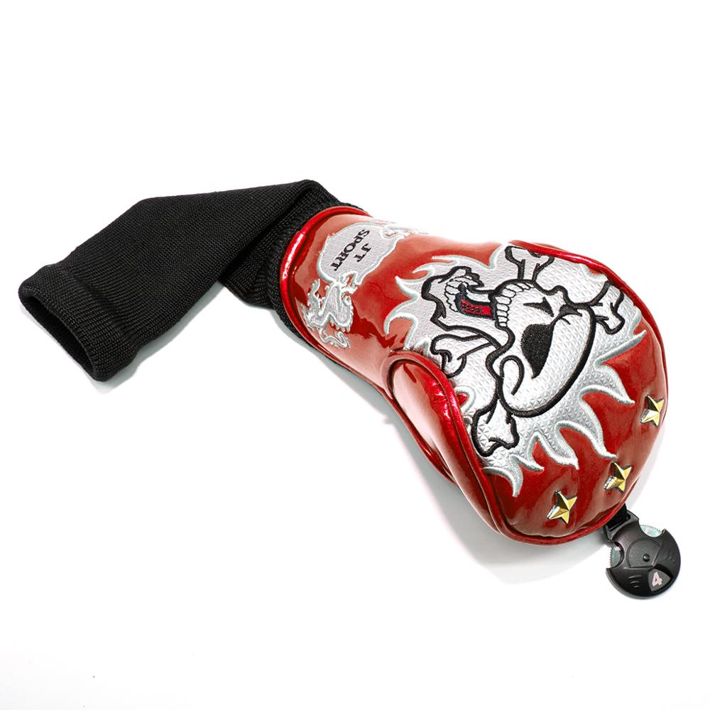 golf klubb headcover hodeskalle sjåfør tre hode dekke fairway tre dekke hybrid dekke med lang hals