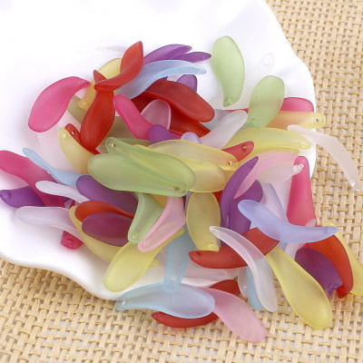 Multifarver akryl blomsterblade kronblade blomst frostet akryl spacere perler til hår bryllupsøreringe gør-det-selv tilbehør: 35mm 12 stk