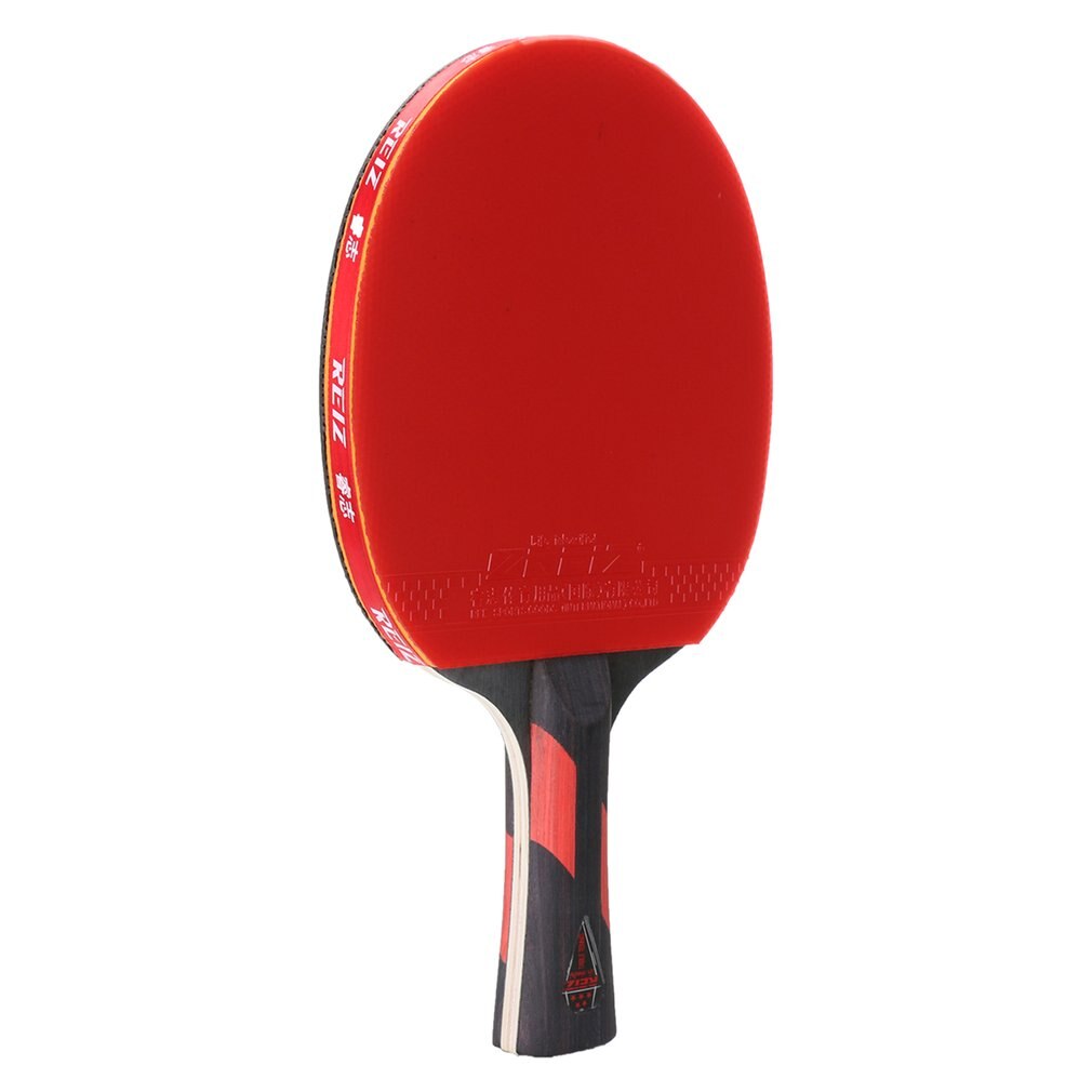 REIZ 5 Stars Table Tennis Racket Short Or Long Handle Shake-hand Ping Pong Paddle Match Training Racket With Case