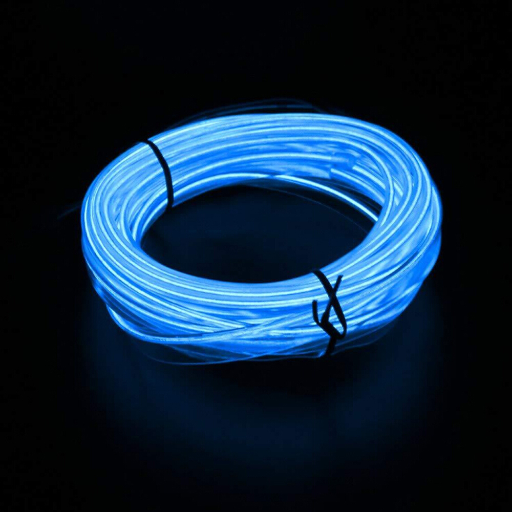 3m Auto LED Strips Decoratie Strip 12V Flexibele Neon EL Draad Touw Indoor Universele Interieur LED Auto Licht strip voor Auto Auto: Blauw