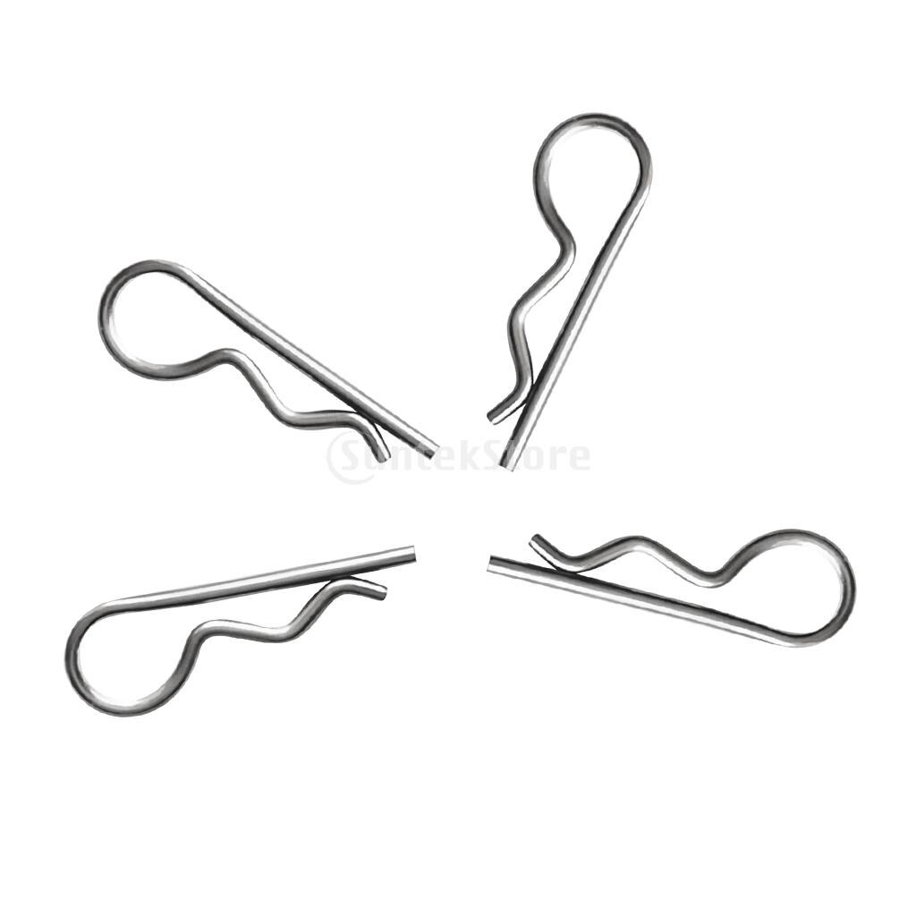 4 Pcs Stainless Steel R Clips Retaining Spring Hitch Cotter Pin 4mm x 80mm, 5mm x 103mm