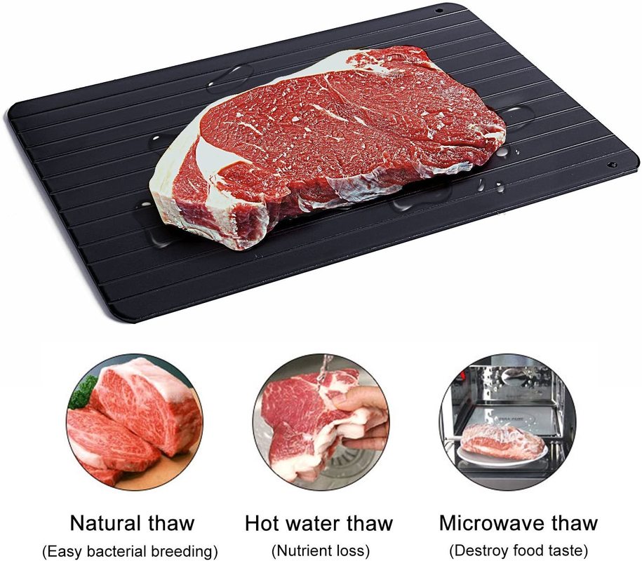 Bandeja de descongelación de carne, descongelación rápida, bandeja para descongelar sin microondas, electricidad, placa de tabla de descongelamiento rápido, descongelación rápida de alimentos congelados