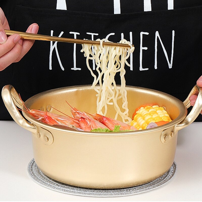 Chic Gold Soup Pot Aluminum alloy Non-stick Milk Pot Stockpot Cooker Salad Noodle Bowl Kitchen Cooking Tools 1PC cookware set