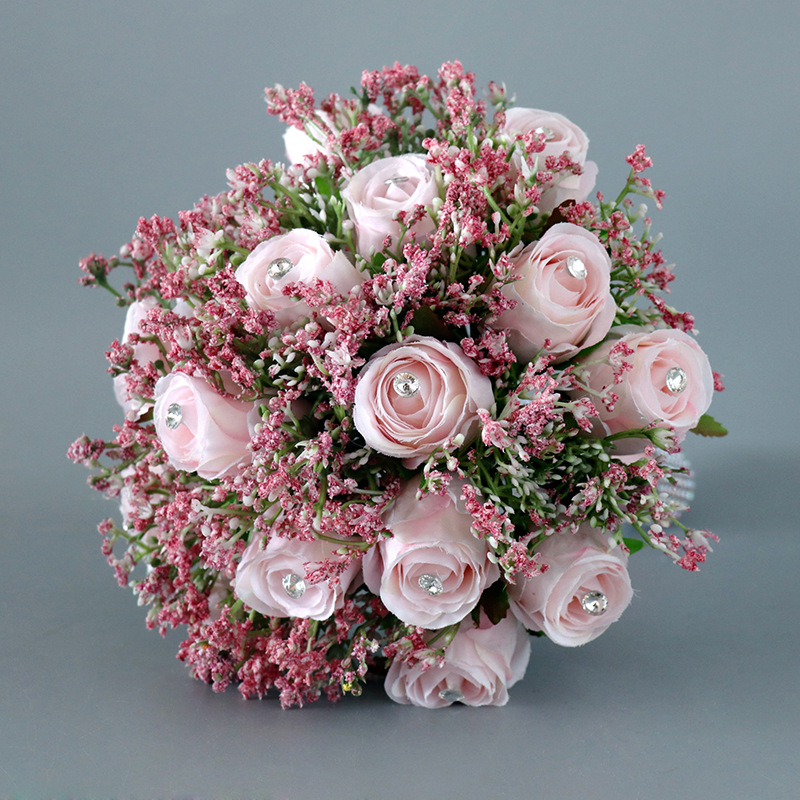 Hochzeit Strauß Brautjungfer die Seide Band Künstliche Rosen Blumen Halten Braut Mariage Zubehör