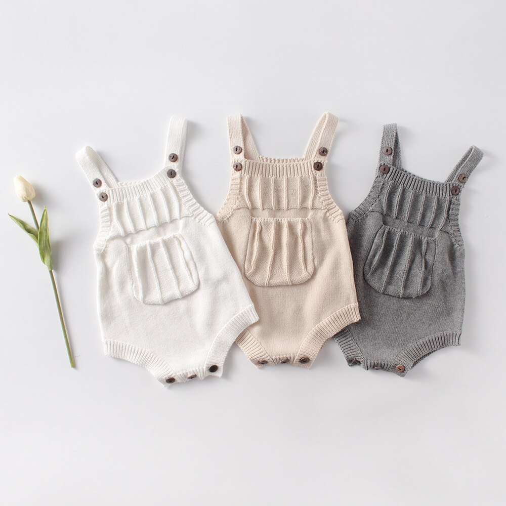 Baby Jongens Meisjes Wollen Garen Gebreide Alle-Wedstrijd Mouwloze Jumpsuits Stijl Zachte Bodysuits Kleding