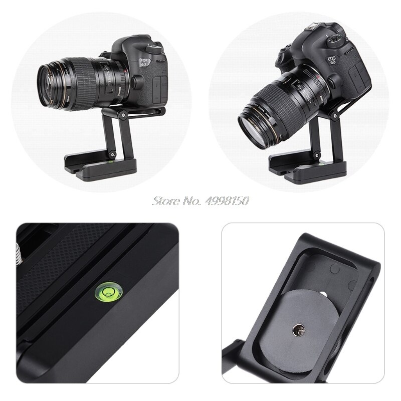 Z Flex Tilt Tripod Head Aluminum Alloy Folding Z Tilt Head Quick Release Plate Stand Mount Spirit Level For Phones Camera